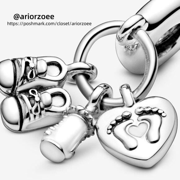 Pandora Baby Bottle & Shoes Dangle Charm - Picture 4 of 6